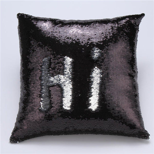 Online discount shop Australia - Fashion DIY Two Tone Glitter Sequins Hi Throw Pillow Decorative Cushion Case Car Covers Coussin Decor