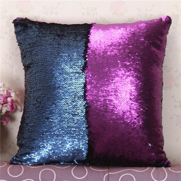 Online discount shop Australia - Fashion DIY Two Tone Glitter Sequins Hi Throw Pillow Decorative Cushion Case Car Covers Coussin Decor