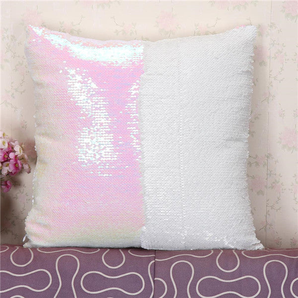 Online discount shop Australia - Fashion DIY Two Tone Glitter Sequins Hi Throw Pillow Decorative Cushion Case Car Covers Coussin Decor