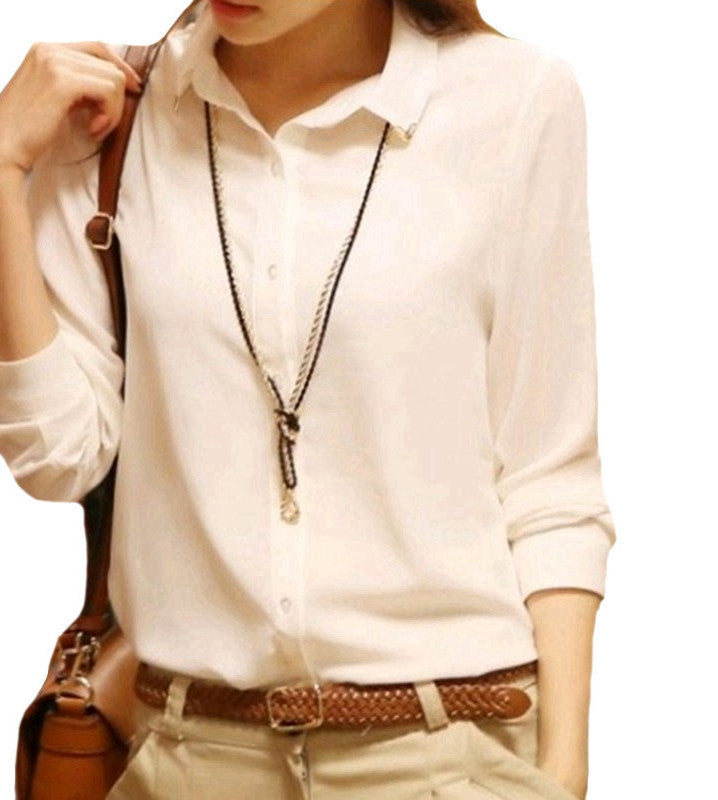Online discount shop Australia - Clothes For Women Blouses Top Chiffon Shirts White Blouse Plus Size  Ladies Office Shirt