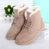 Women Boots Snow Warm Boots Botas Lace Up Mujer Fur Ankle Boots Ladies Shoes Black