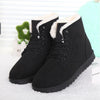 Women Boots Snow Warm Boots Botas Lace Up Mujer Fur Ankle Boots Ladies Shoes Black