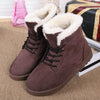 Women Boots Snow Warm Boots Botas Lace Up Mujer Fur Ankle Boots Ladies Shoes Black