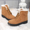 Women Boots Snow Warm Boots Botas Lace Up Mujer Fur Ankle Boots Ladies Shoes Black