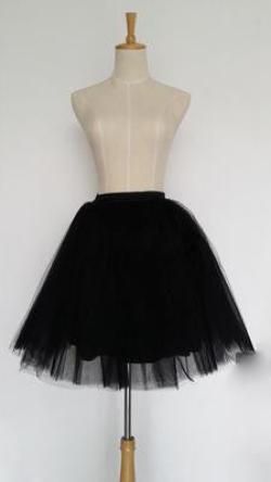 Tulle Skirts Womens 7 Layers High Summer Womens Adult Tutu Skirt Pleated Midi Skirts