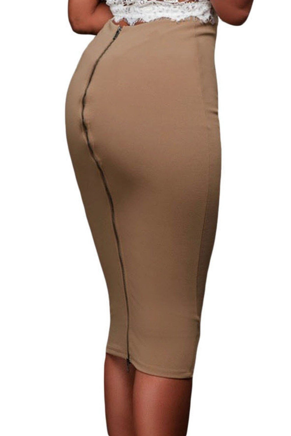 ladies skirt fashion skirt For OL Women Super Sleek Zipped Bodycon Skirt