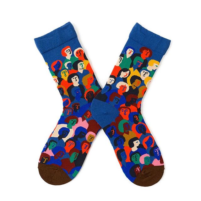 New Fashion Unisex Creative Harajuku Funny Socks Art Abstract Oil Painting Socks French Style Women Men Divertidos Crew Sokken