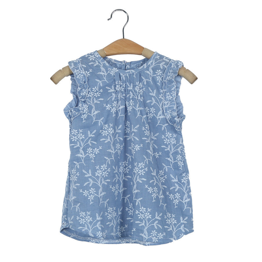 Online discount shop Australia - Beautiful girl's dress Kids Baby Girl Floral Sleeveless Princess Dress Vest Shirt Clothes Cotton Blended costumes