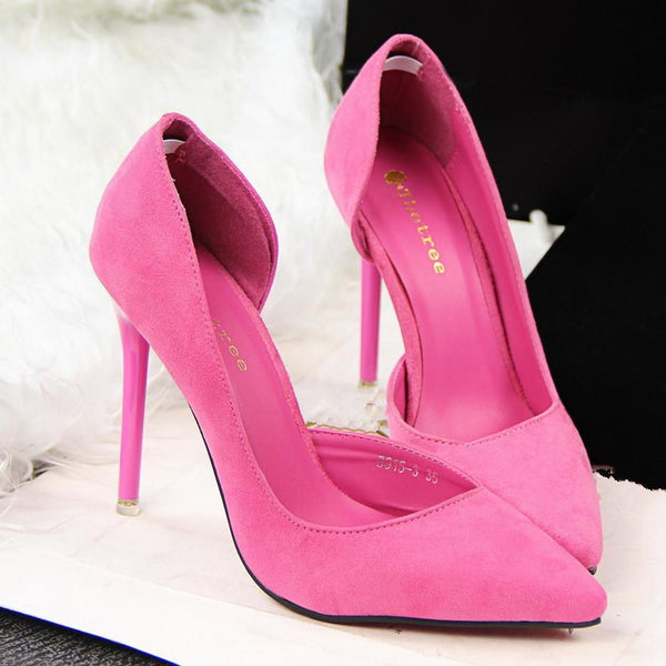 Ladies pink sale high heel shoes