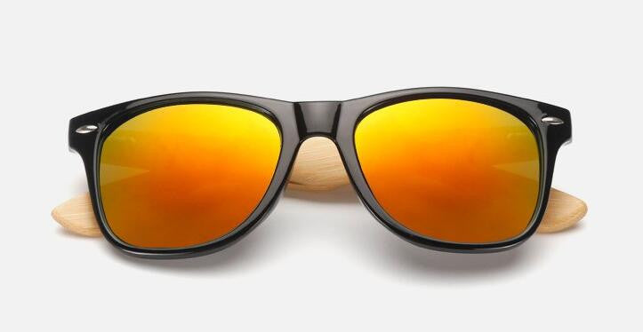 Retro Bamboo Wood Sunglasses Men Women Brand Sport Goggles Gold Mirror Sun Glasses Shades lunette oculo