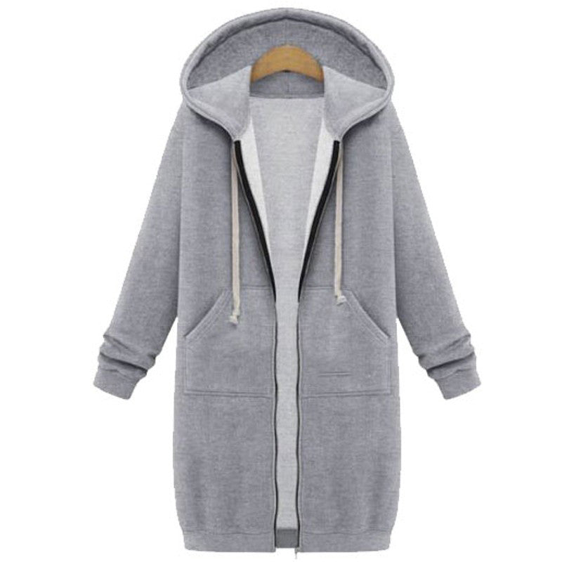 Online discount shop Australia - Coats Women Sweatshirts Coat Casual Pockets Zipper Outerwear Hoodies Jacket Plus Size S-5XL Long Hooded