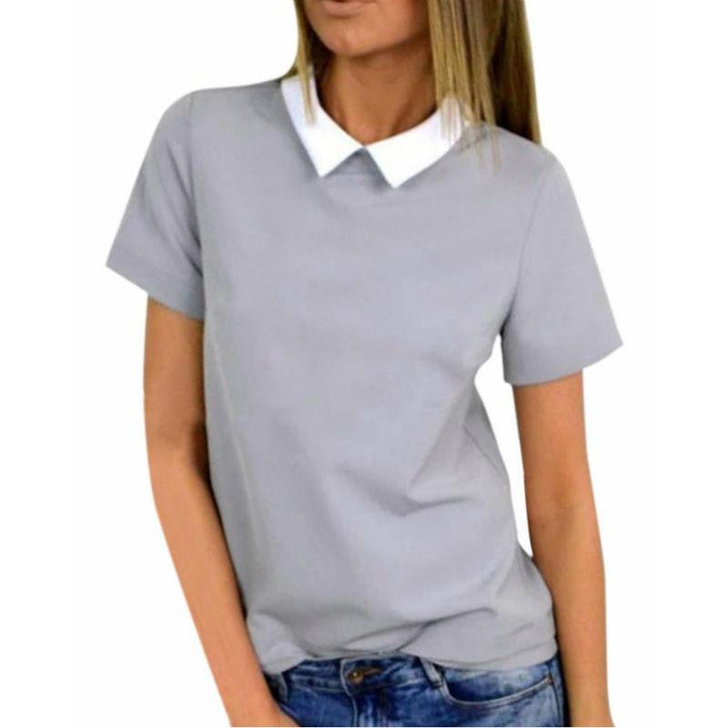 Turn down Collar Polo Ladies Brand Polo Shirt Womens Short Sleeve Plain Shirts for Women Polo