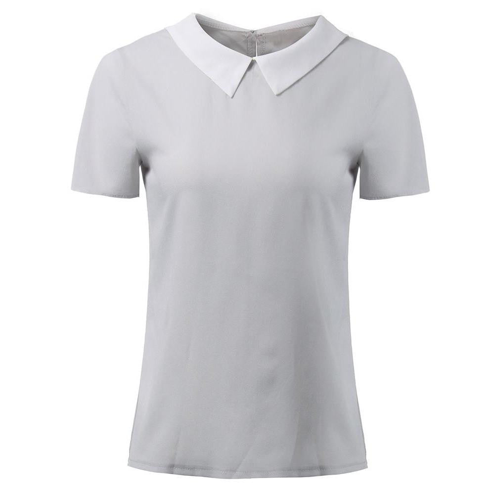 Turn down Collar Polo Ladies Brand Polo Shirt Womens Short Sleeve Plain Shirts for Women Polo