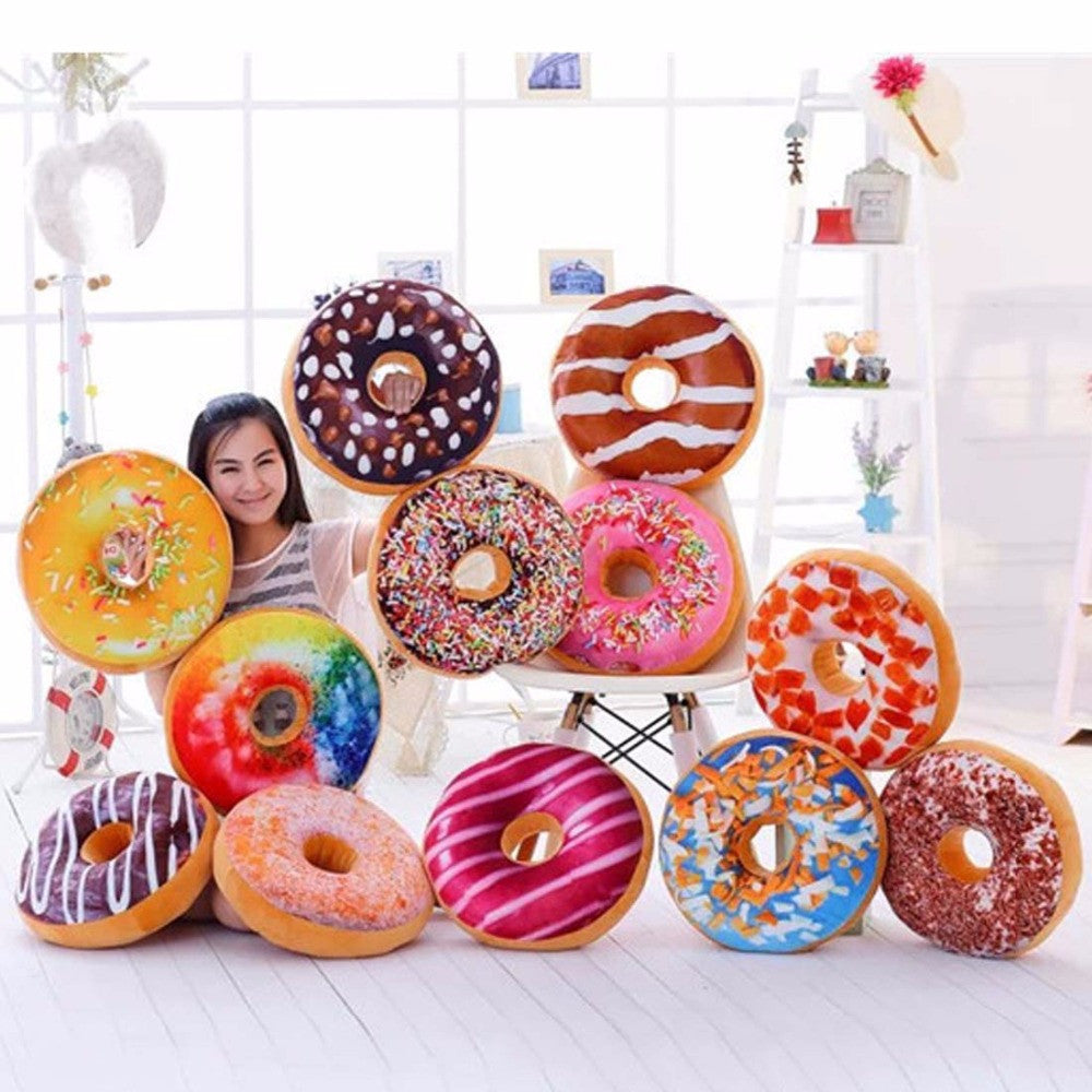 Online discount shop Australia - Funny Cartoon Donuts Pillow Plush Sweet Chocolates Sofa and Chair Back Cushions Car Mats Student Pillow Toy