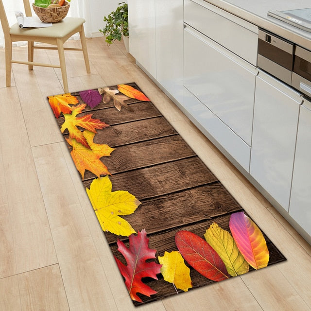 Kitchen Mat Bedroom Living Room Carpet Entrance Doormat Home  Hallway Balcony Floor Mat Wood Pattern Bathroom Anti-Slip Long Rug