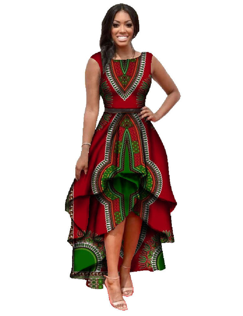 Online discount shop Australia - african clothes for women o-neck african embroidery bazin dress Dashiki women dress cotton african print dress big size WY447