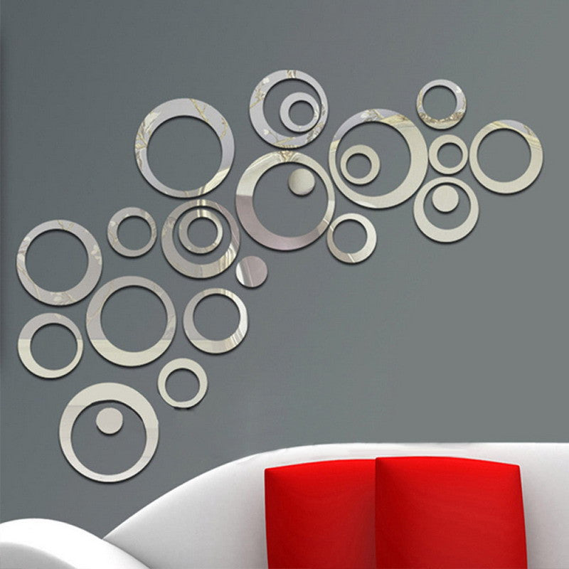Online discount shop Australia - 24Pcs Circles Wall Stickers Mirror Style Removable Decal Vinyl Art Mural Wall Sticker Home