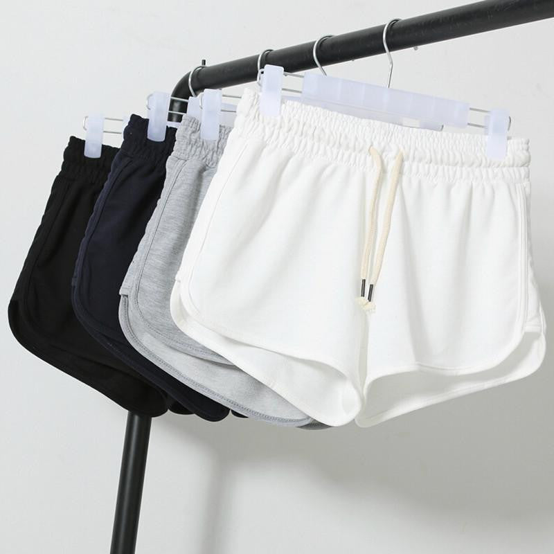 Summer Street Fashion Shorts Women Elastic Waist Short Pants Women All-match Loose Solid Soft Cotton Casual Short