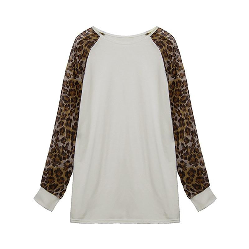 Zanzea Women Blouse Brand Casual Leopard Printed Chiffon Long Sleeve Patchwork Shirts Tops Plus Size