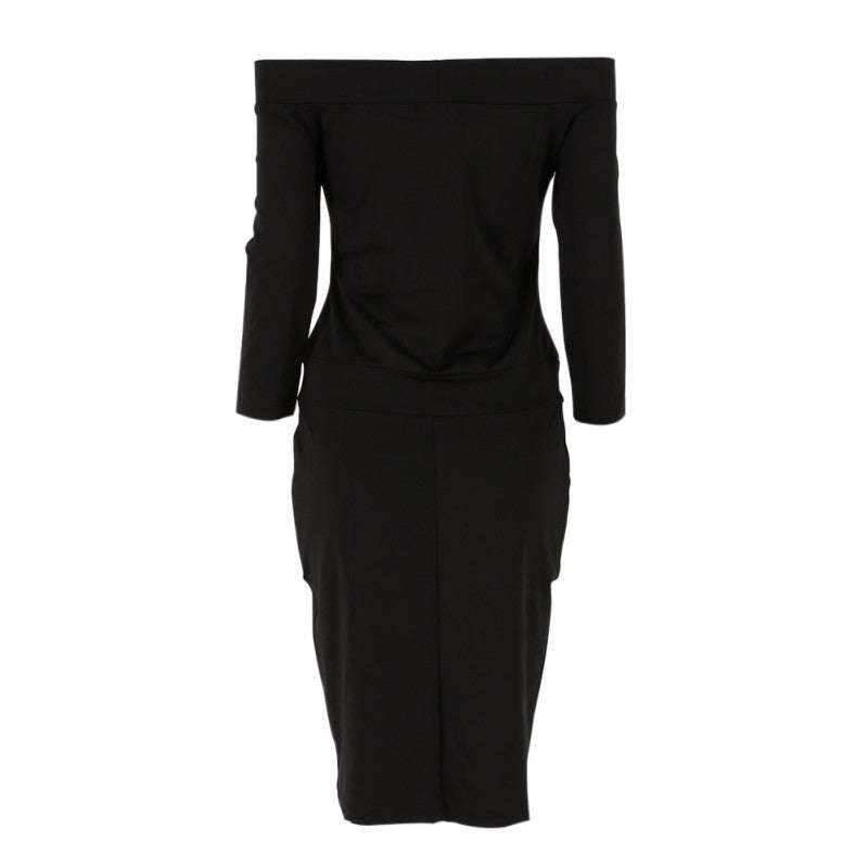 Women Lady 3/4long Sleeve Slash Neck Off Shoulder Dresses Sleeve Off Shoulder Vogue Stylish Charming Maxi Bodycon Club Dress