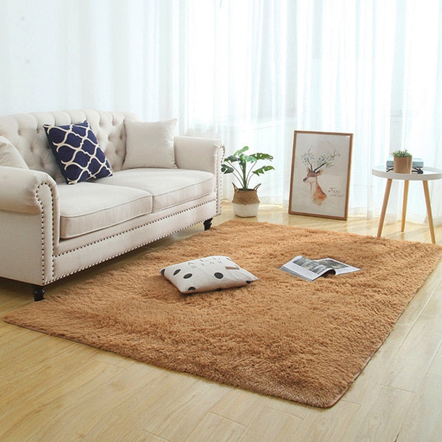 Silky Fluffy Carpet Modern Home Decor Long Plush Shaggy Rug Children&#39;s Play Mats Sofa Living Bedroom Bedside Mat Balcony Carpets