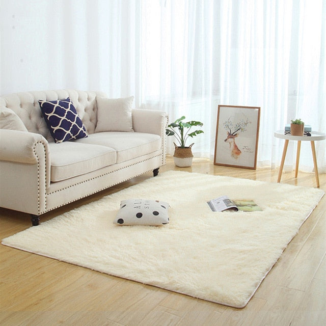 Silky Fluffy Carpet Modern Home Decor Long Plush Shaggy Rug Children&#39;s Play Mats Sofa Living Bedroom Bedside Mat Balcony Carpets