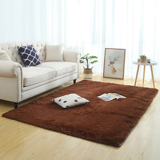 Silky Fluffy Carpet Modern Home Decor Long Plush Shaggy Rug Children&#39;s Play Mats Sofa Living Bedroom Bedside Mat Balcony Carpets