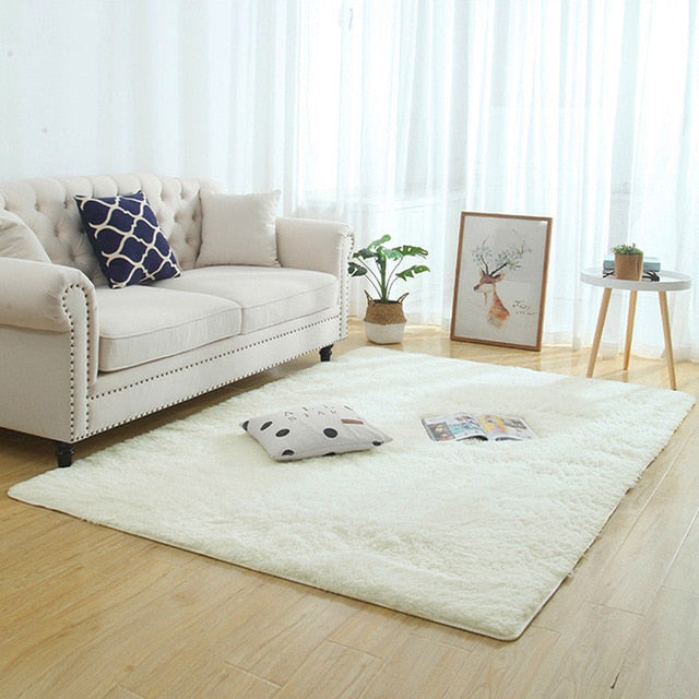 Silky Fluffy Carpet Modern Home Decor Long Plush Shaggy Rug Children&#39;s Play Mats Sofa Living Bedroom Bedside Mat Balcony Carpets