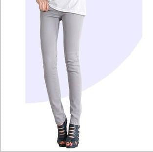 Women Pants Brief Style Trousers Solid Candy Color Plus Size Slim Fit Pencil Jeans For Female