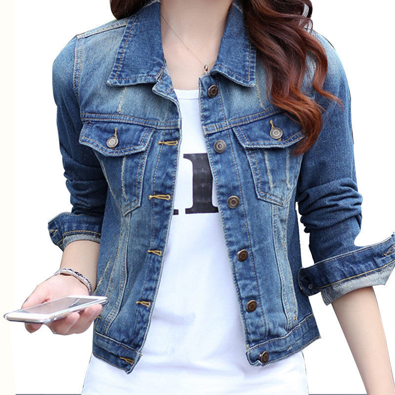 Online discount shop Australia - Bomber Jacket New Female Denim Jacket Pockets Jeans Slim  Streetwear Style Jean Jacket Womens