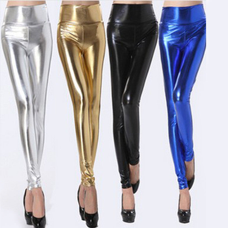 Online discount shop Australia - E254 Multi-color Optional Fashion Tall Waist In Europe And The Light Leather Pants Leggings