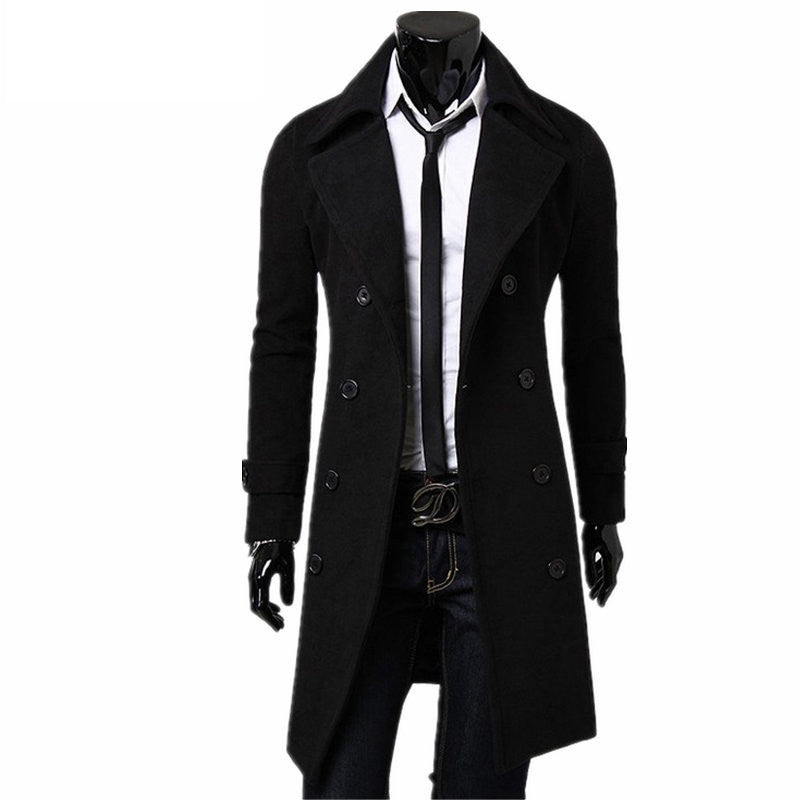 Trench Coat Men Jacket Mens Overcoat Slim Fit Long Coat Men Fashion Coats Windproof Manteau Homme Plus Size