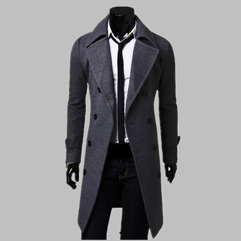 Trench Coat Men Jacket Mens Overcoat Slim Fit Long Coat Men Fashion Coats Windproof Manteau Homme Plus Size