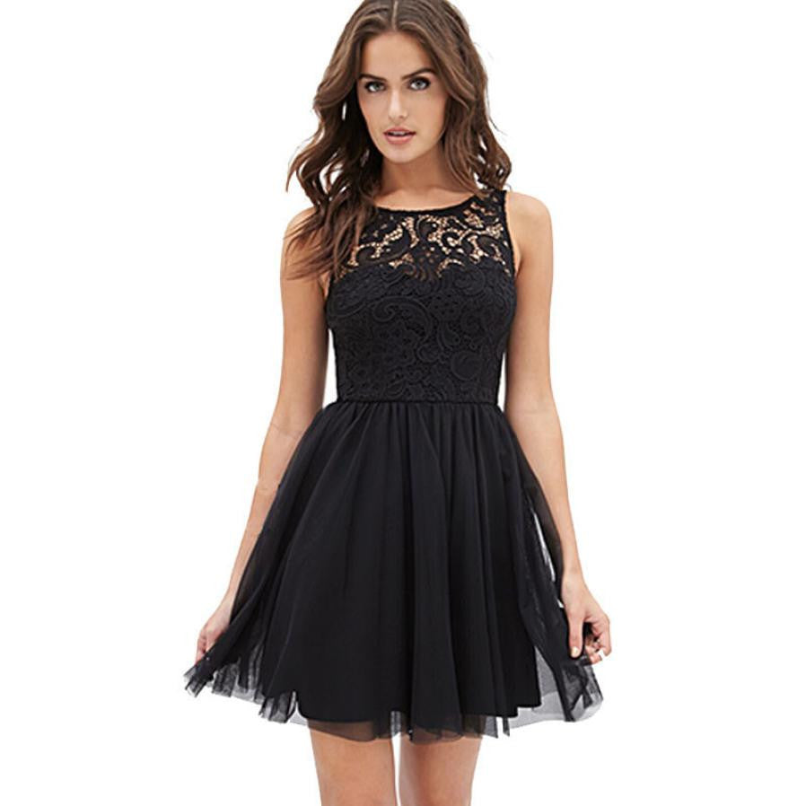 Online discount shop Australia - Delicate OVERMALL Women Sleeveless Lace Backless Ball Gown Girl Summer Dress Oct19