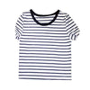 Online discount shop Australia - Cropped Tops Female Top Brand Casual Round Neck Short Sleeve Striped Crop T-Shirt