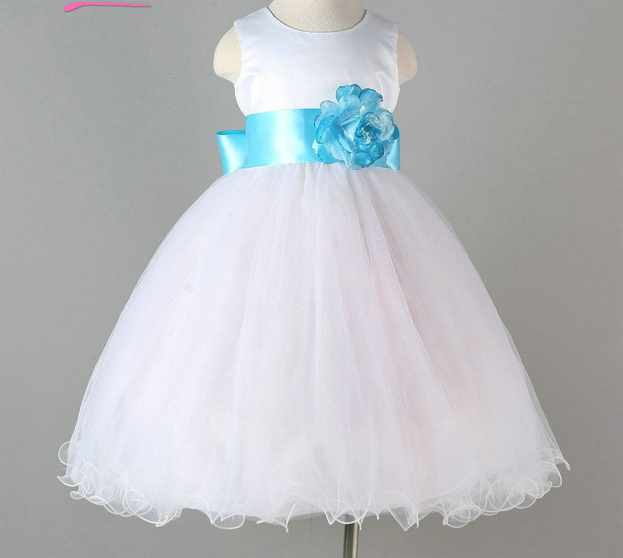 Online discount shop Australia - Flower Girl Petals Dress Children Bridesmaid Toddler Elegant Dress Pageant Wedding Bridal Dress