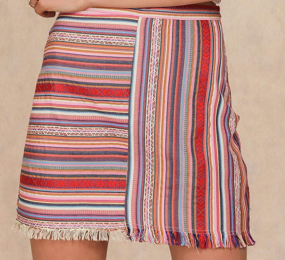 vintage high waist women mini skirt style bodycon pencil skirt Ethnic striped short girls skirts