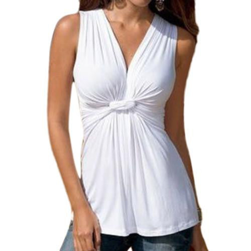 Online discount shop Australia - New  Fashion Women Ladies Sexy V Neck Kink Vest Sleeveless Blouses Tops chemise Casual Cotton  Shirt Z2