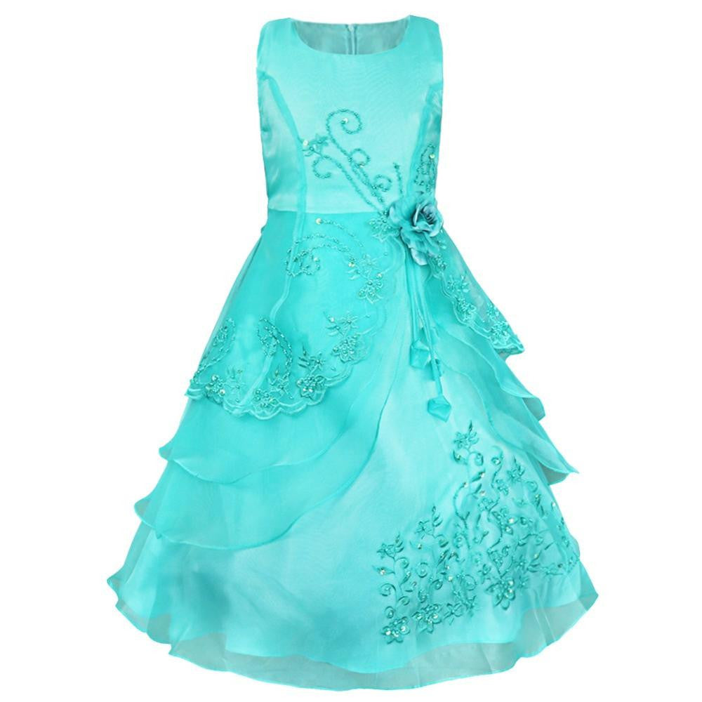 Embroidered Flower Girl Dress Kids Pageant Party Wedding Bridesmaid Ba Embroidered Flower Girl Dress Kids Pageant Party Wedding Bridesmaid Ba