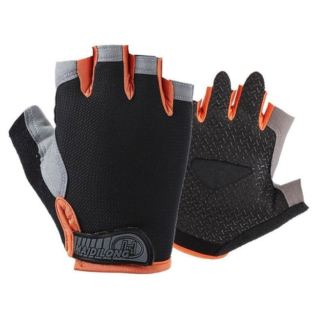 Breathable Fitness Gloves Silicone Palm Hollow Back Gym Gloves Weightlifting Workout Dumbbell Crossfit Bodybuilding