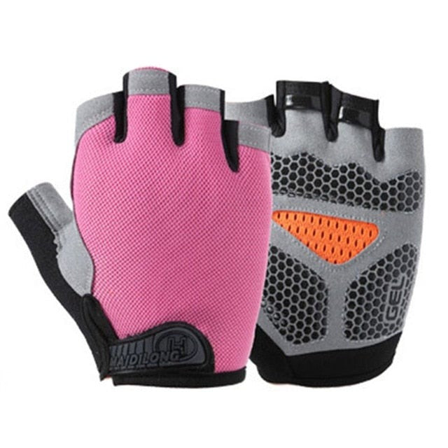 Breathable Fitness Gloves Silicone Palm Hollow Back Gym Gloves Weightlifting Workout Dumbbell Crossfit Bodybuilding