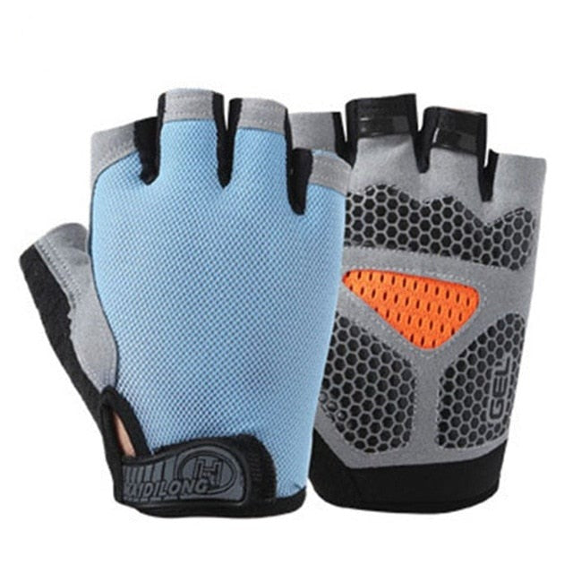 Breathable Fitness Gloves Silicone Palm Hollow Back Gym Gloves Weightlifting Workout Dumbbell Crossfit Bodybuilding