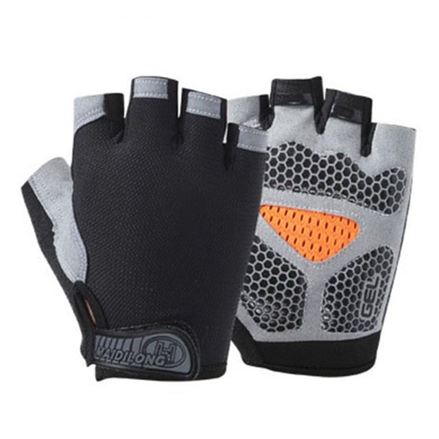Breathable Fitness Gloves Silicone Palm Hollow Back Gym Gloves Weightlifting Workout Dumbbell Crossfit Bodybuilding