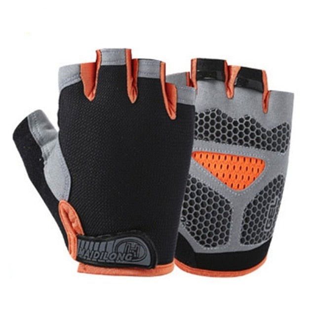 Breathable Fitness Gloves Silicone Palm Hollow Back Gym Gloves Weightlifting Workout Dumbbell Crossfit Bodybuilding