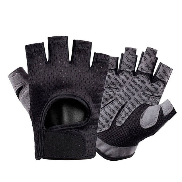 Breathable Fitness Gloves Silicone Palm Hollow Back Gym Gloves Weightlifting Workout Dumbbell Crossfit Bodybuilding