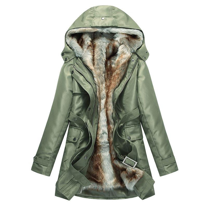 Women Coats And Jackets Faux Fur Woman Warm Parka Hood Coat Plus Size 3XL Oversized Basic Jacket