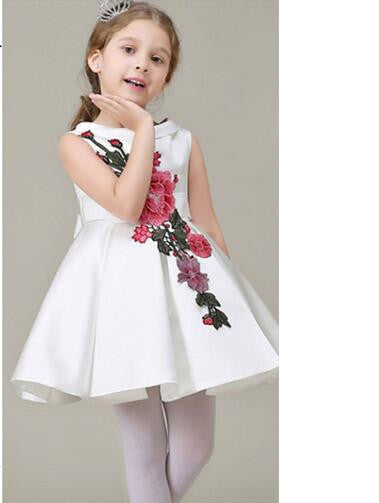 Online discount shop Australia - high-end European girls dress baby girl embroidered princess dress kids girls cotton ribbons dress