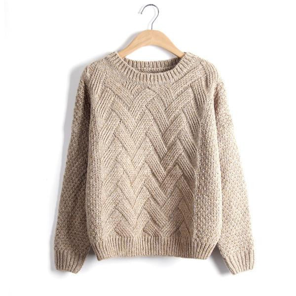 Warm 3D Loose Women Sweater Pink O Neck Long Sleeve Wave Knit Pullovers Plaid Pull Clothing