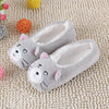 Warm Flats Soft Sole Women Indoor Floor Slippers/Shoes Animal Shape White Gray Cows Pink Flannel Home Slippers 6 Color