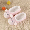 Warm Flats Soft Sole Women Indoor Floor Slippers/Shoes Animal Shape White Gray Cows Pink Flannel Home Slippers 6 Color